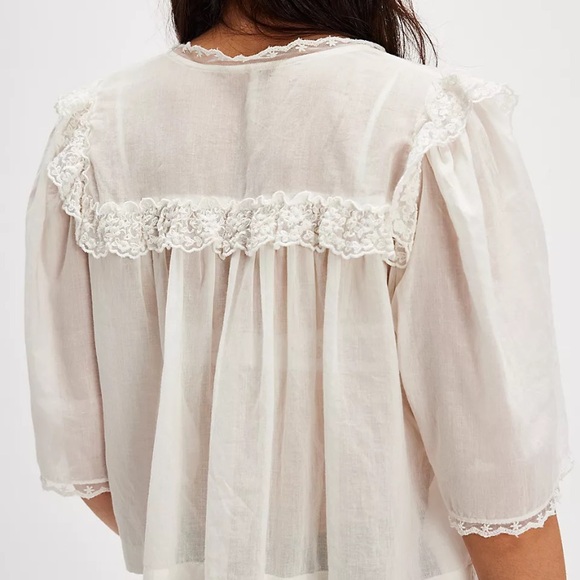 FREE PEOPLE Luna Lace Trim Top - Picture 2 of 6